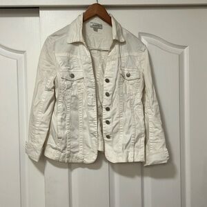 Women's Dress Barn White Denim Jacket - Med